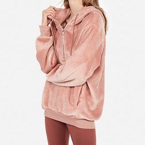 Express one eleven Oversized velour hoodie